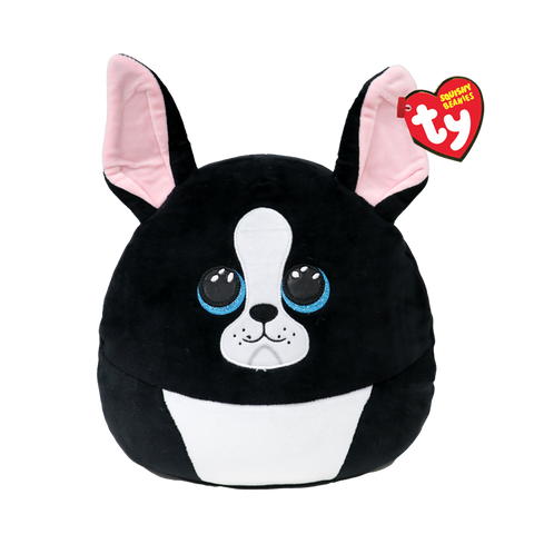 Ty Squishy Beanies "Tink" Black & White Dog 10 inch
