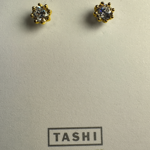 Gold Vermeil Claw-Set 8-Prong Stud Earrings