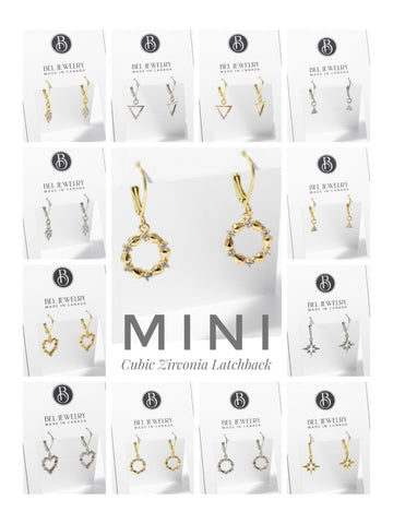 BEL Mini Cubic Zirconia Latchback Earrings