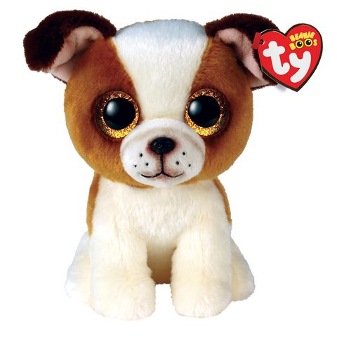 Ty Beanie Boos "Hugo" Brown & White Dog Small