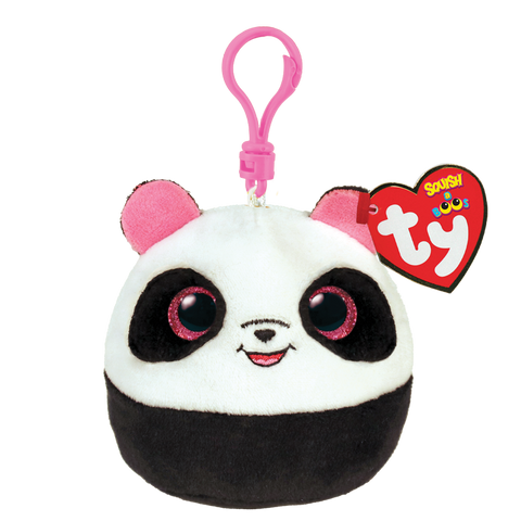 Ty Squish a Boos "Bamboo" Black & White Panda Clip