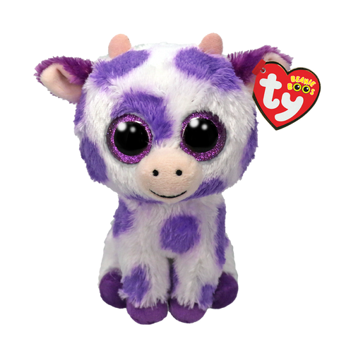Ty Beanie Boos "Ethel" Purple Spotted Cow