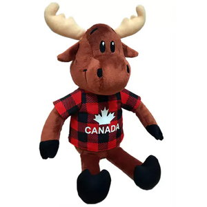 Moose with Dangly Legs and Red Jack Canada Shirt 15 inch