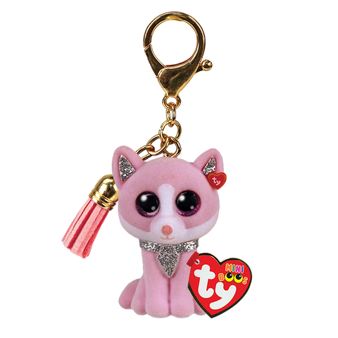 Ty Mini Boos "Fiona" Pink Cat Keychain