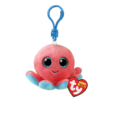 Ty Beanie Boos "Sheldon" Coral Octopus Clip