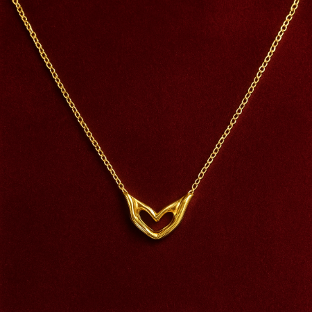 Love Hands Pendant Necklace - Gold