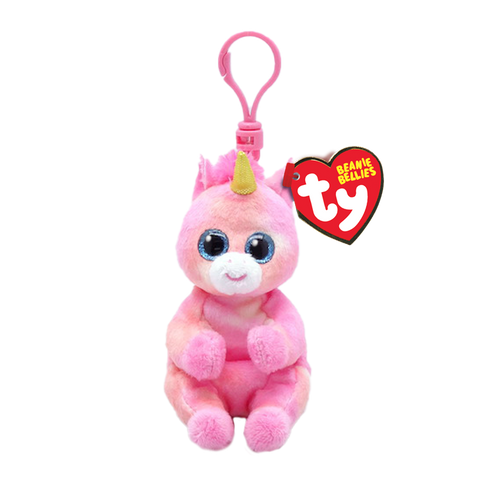 Ty Beanie Bellies "Skylar" Pink Unicorn Clip
