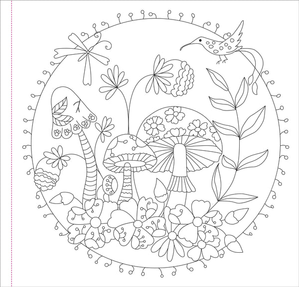 Mushrooms Adult Colouring Book