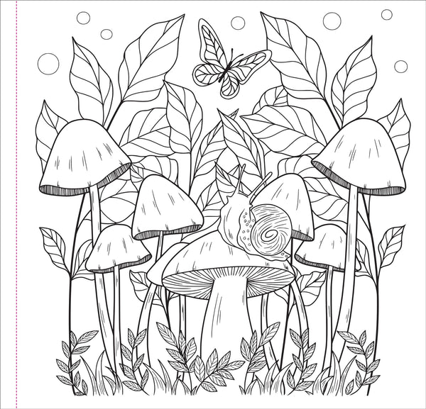 Mushrooms Adult Colouring Book