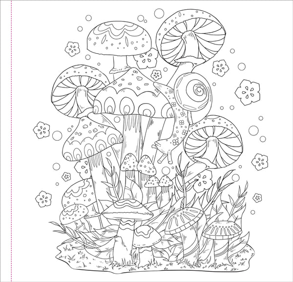 Mushrooms Adult Colouring Book