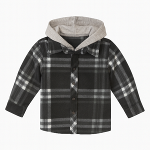 Kids Fleece Plaid Jacket (Black)