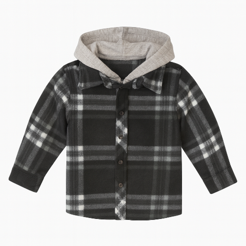 Kids Fleece Plaid Jacket (Black)