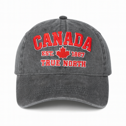 CHARCOAL-CANADA-HAT-RED-LOGO