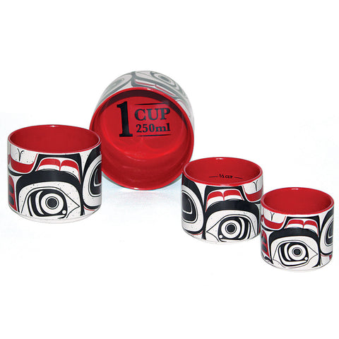 Ceramic Measuring Cup Set (Matriarch Bear) Morgan Ayosuf Prince Rupert Seahorse Trading Company Native Northwest British Columbia Canada