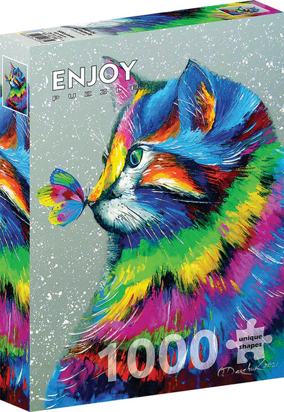 Bright Cat and Butterfly Puzzle 1000 Piece