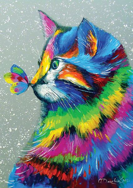 Bright Cat and Butterfly Puzzle 1000 Piece