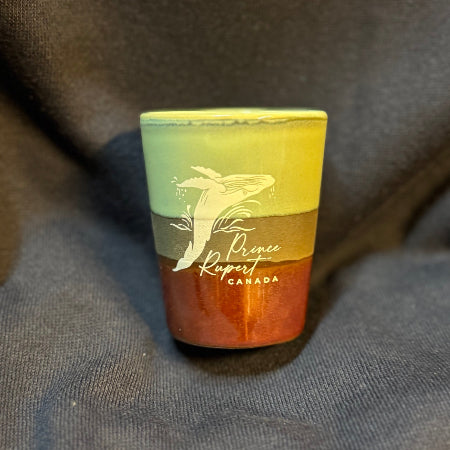 Prince Rupert Shot Glass Turquoise/Copper Whale/Bear