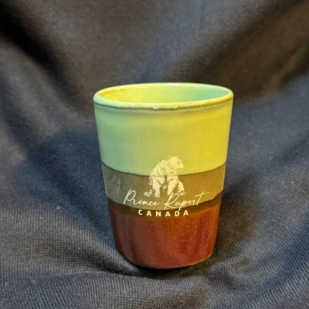 Prince Rupert Shot Glass Turquoise/Copper Whale/Bear