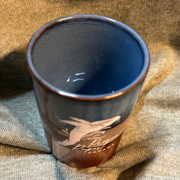 Prince Rupert Shot Glass Cobalt/Copper Whale/Bear