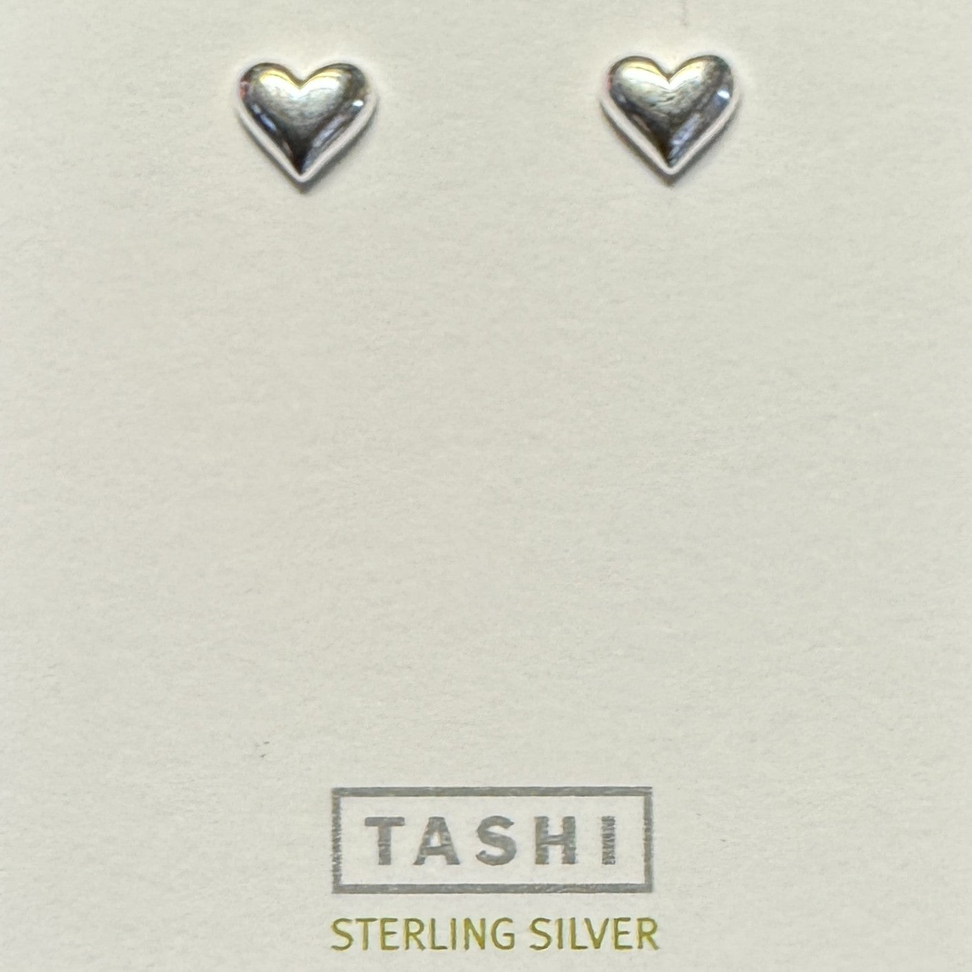 Puffy Heart Studs Sterling Silver