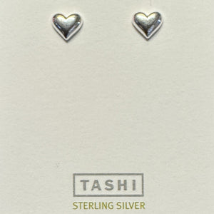 Puffy Heart Studs Sterling Silver