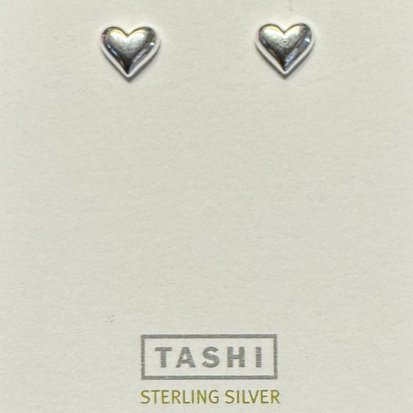 Puffy Heart Studs Sterling Silver