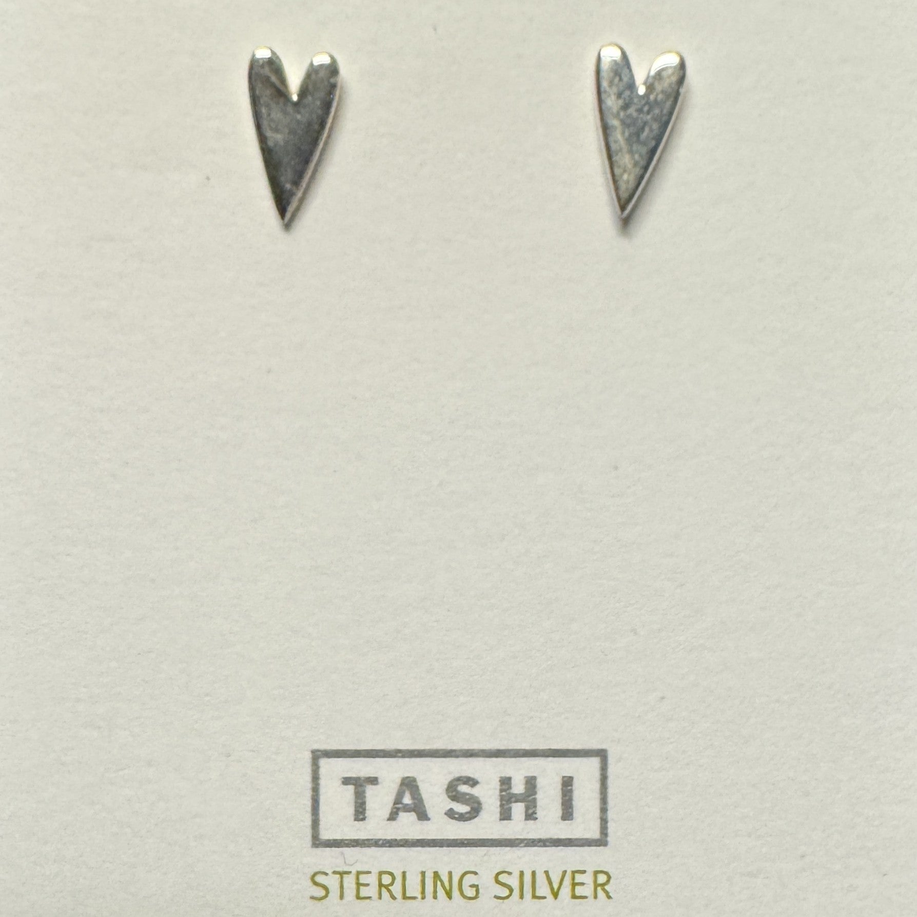 Shiny Heart Studs Sterling Silver