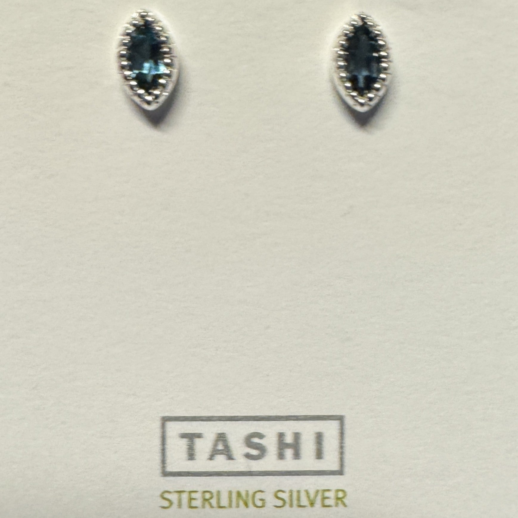 Marquise Stud with Migrain Edge London Blue Topaz Sterling Silver