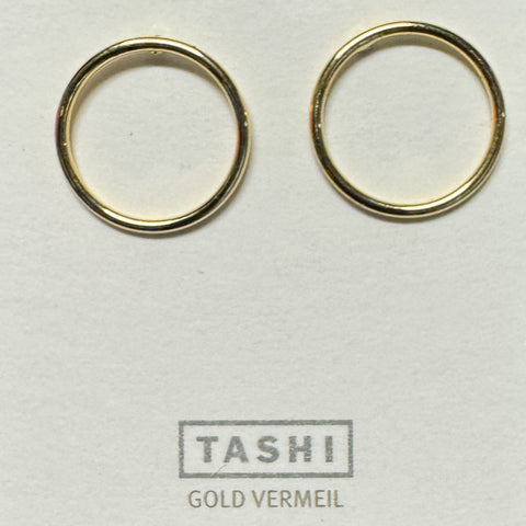 Wire Cheerio Stud Gold Vermeil Earring
