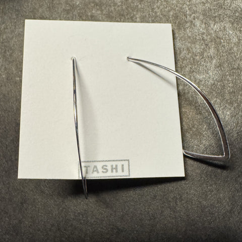 Small Marquis Hoop Earrings Sterling Silver
