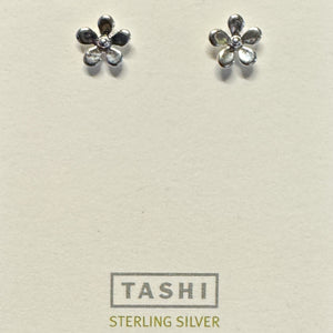 Tiny Flower Stud Sterling Silver Earrings