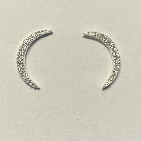 CZ Pavé New Moon Earring Sterling Silver