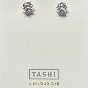 Claw-Set 8-Prong Stud CZ Sterling Silver
