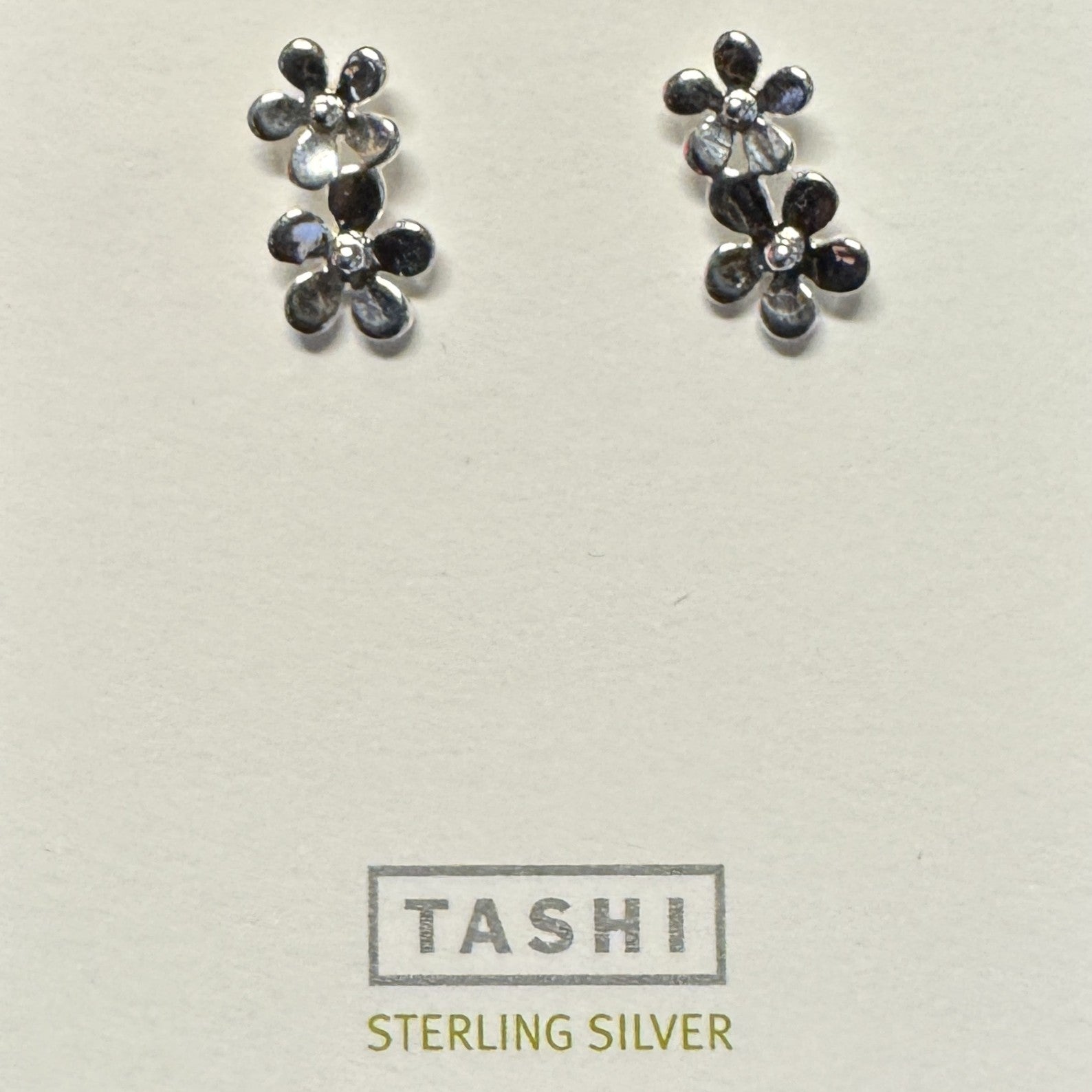 Double Forget-Me-Not Stud Sterling Silver Earrings