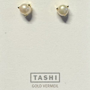 Freshwater Pearl Stud Gold Vermeil