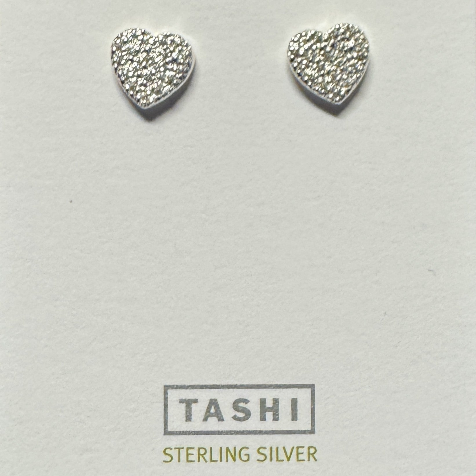 CZ Pavé Heart Stud Sterling Silver