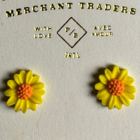 Bellis Porcelain Daisy Stud - Yellow