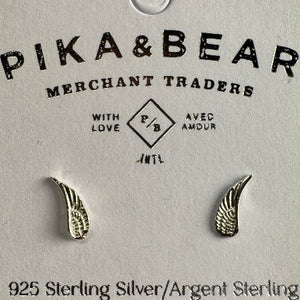 Icarus Wing Stud Earrings - Sterling Silver
