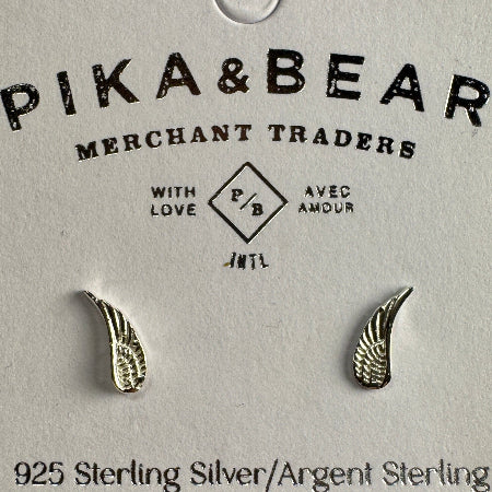 Icarus Wing Stud Earrings - Sterling Silver
