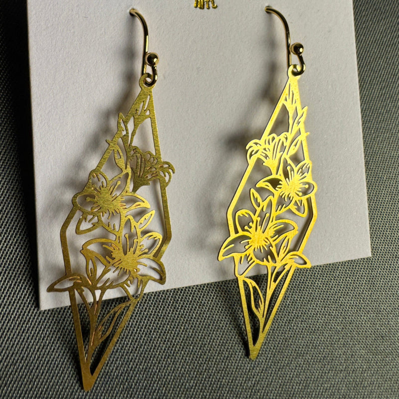 Tigris Raw Brass Rhombus Flowers