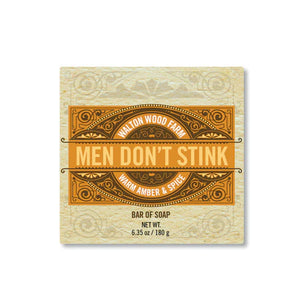 Men Don't Stink Warm Amber & Spice Bar Soap 6.35 oz