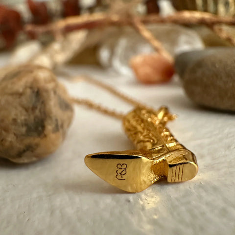 Dolly Cowboy Boot Necklace - Gold