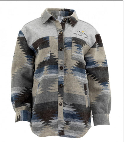 Unisex Line Art Aztec Jacket (Blue/Grey)