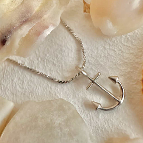 Scuttlebutt Anchor Necklace - Silver