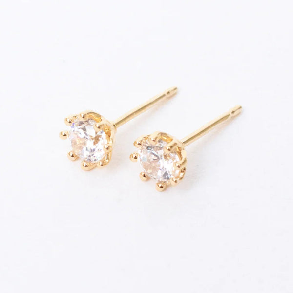 Gold Vermeil Claw-Set 8-Prong Stud Earrings