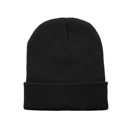 Knit Toque with Leather Patch