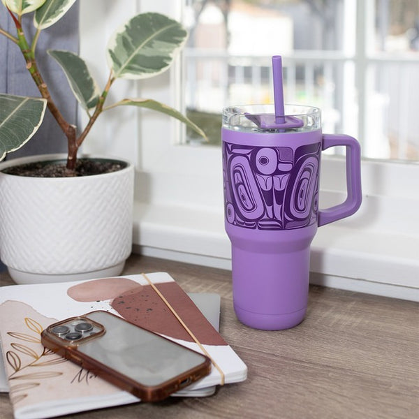 Insulated Tumbler with Straw - Butterfly - 32 oz