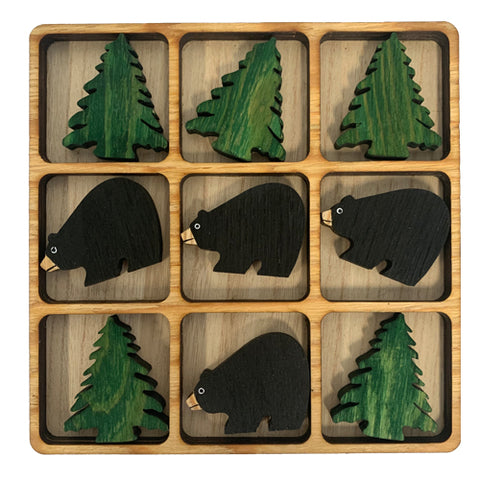 Wooden Tic Tac Toe Game (Bear/Pinetree)