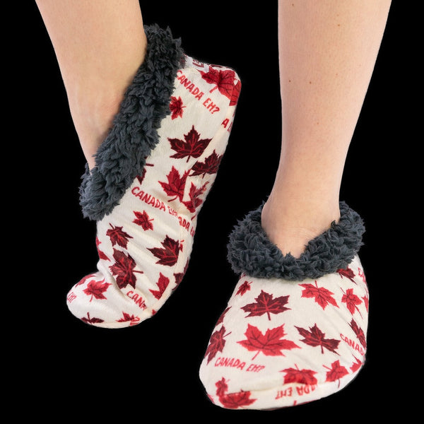 Canada Eh? Fuzzy Feet Slipper Small/Medium