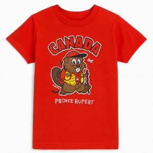 Kids Hiking Beaver T-Shirt Red